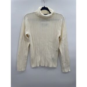 Liz Claiborne NWT Rubbed Ivory  L Turtleneck Ongoing Essential Elevated Basic